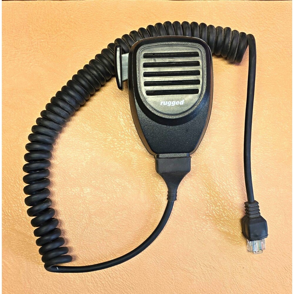 Rugged Radio Microphone for Rugged Radios RJ-45 Modular Plug Coiled Cord